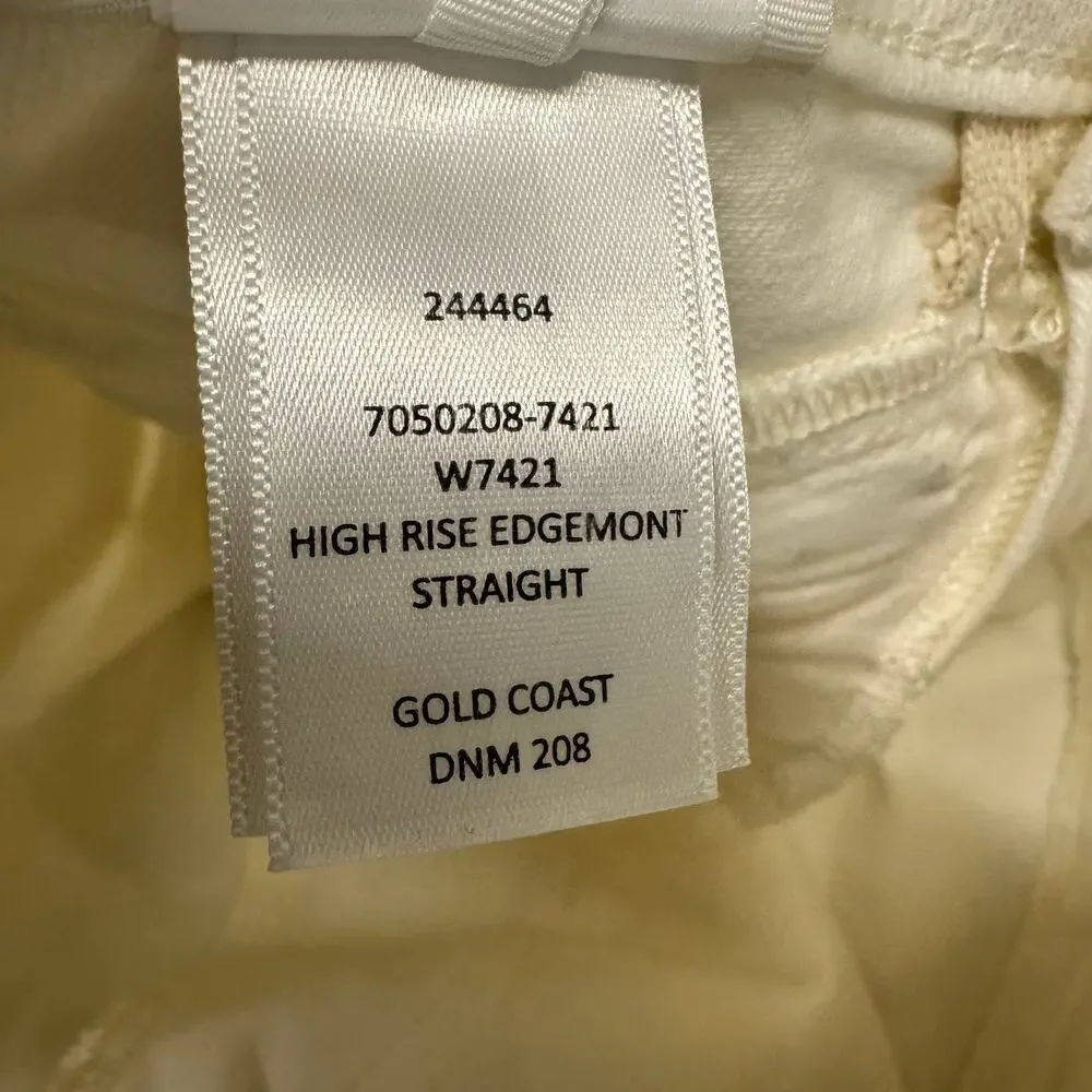 Paige Edgemont Jeans Womens‎ 27 (28x28 ACTUAL) High Rise White Denim Moto Skinny